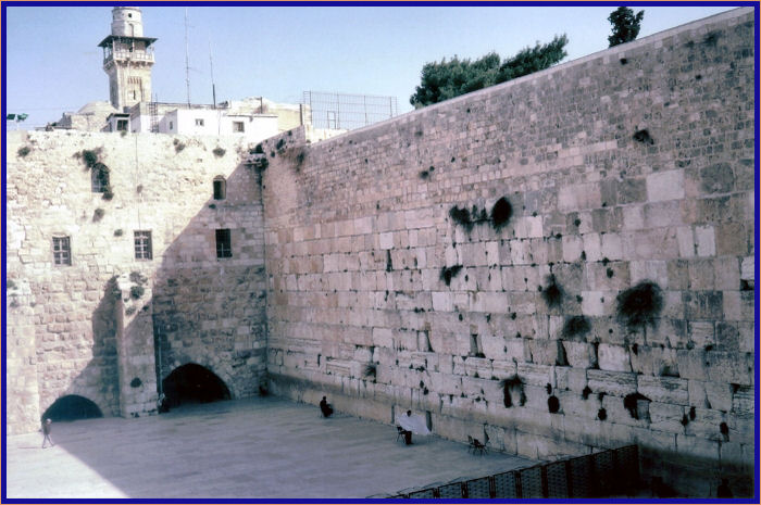 Western Wall as we walked up a ramp leading to Mughrabi Gate through which we entered the Temple Mount
